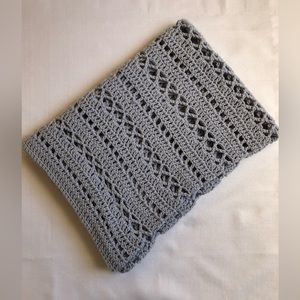 Light Blue Crochet Throw
